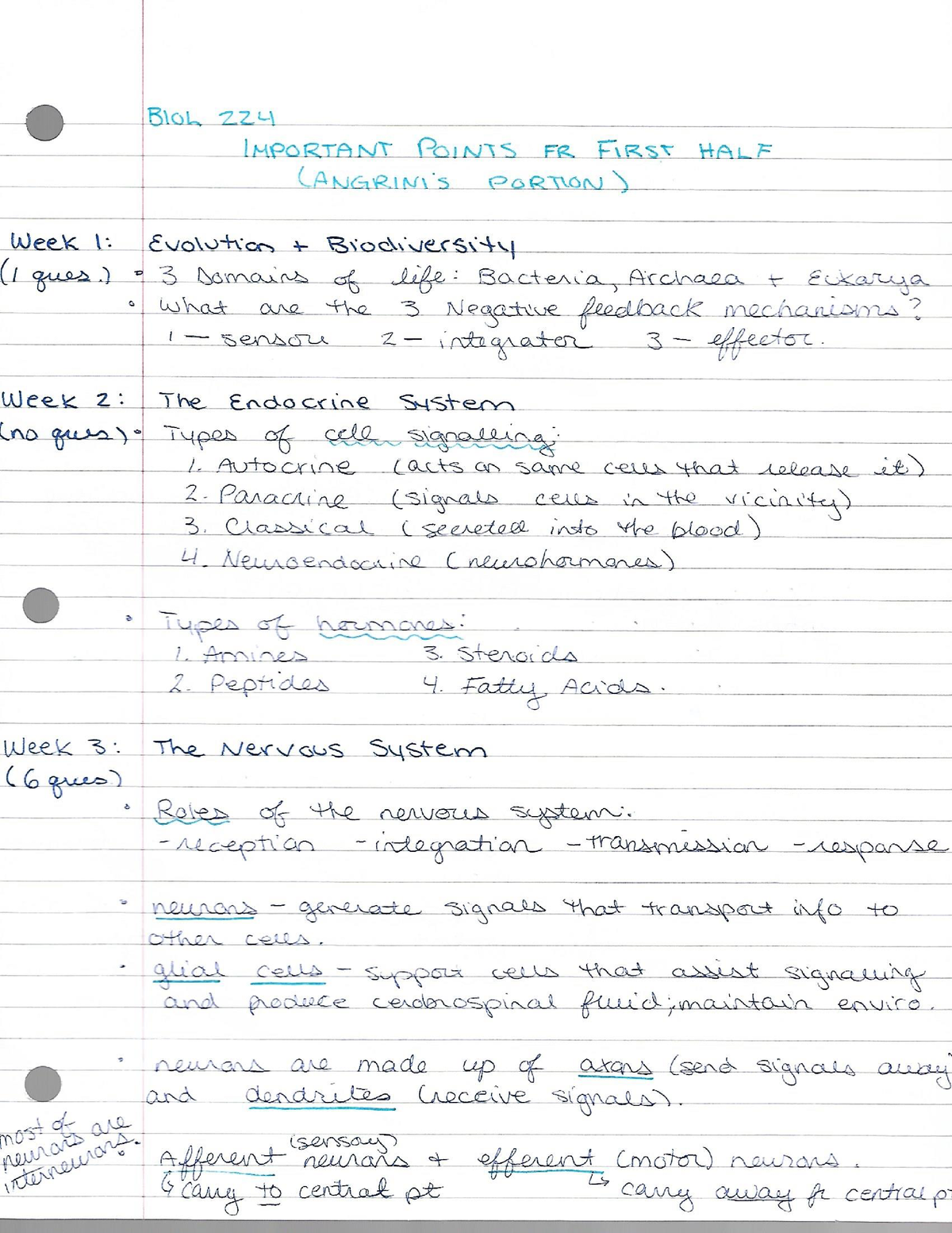 BIOL 224 Final Review PART 1 - Biol 224.3 - Studocu