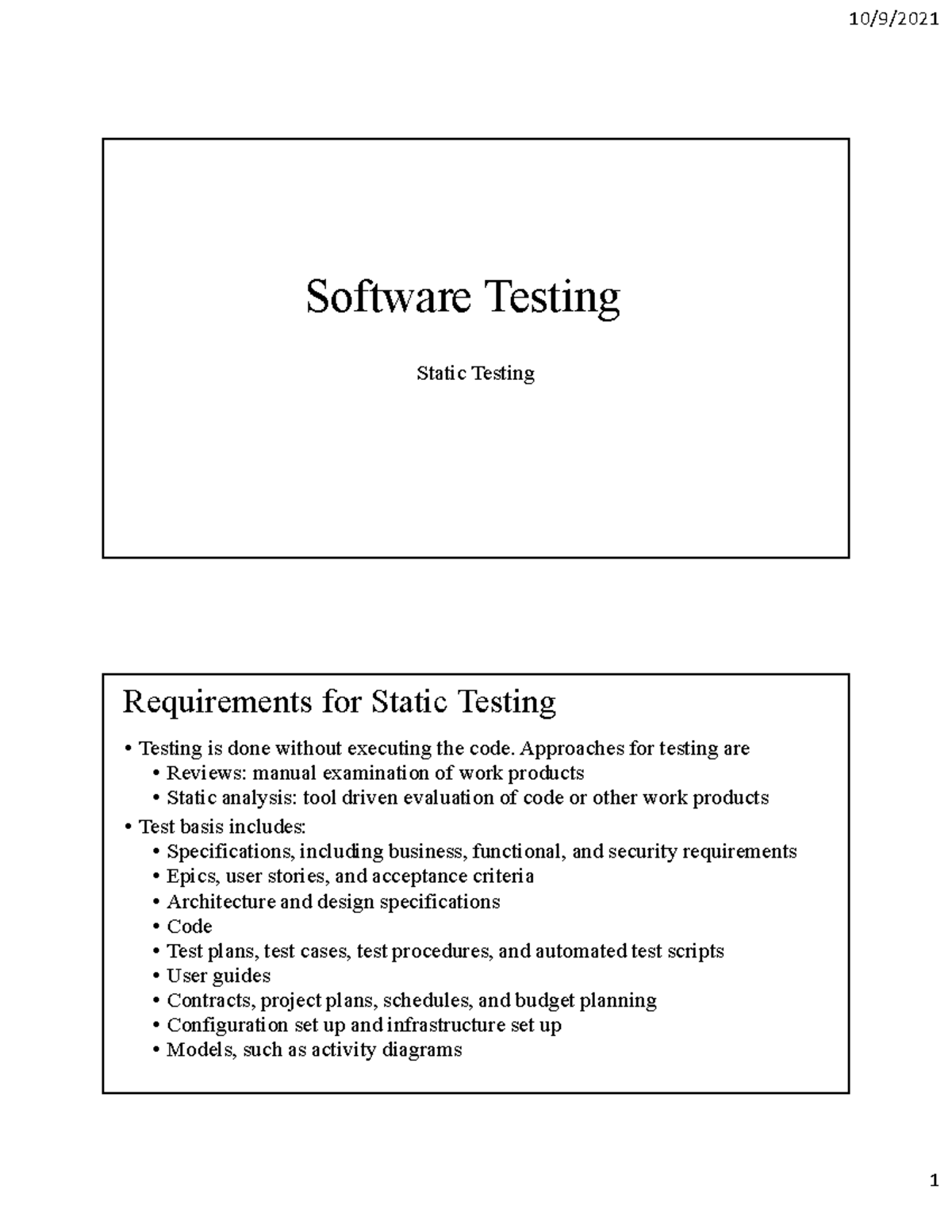 ST - 6 - Static Testing - oh gvjdi - Software Testing Static Testing ...