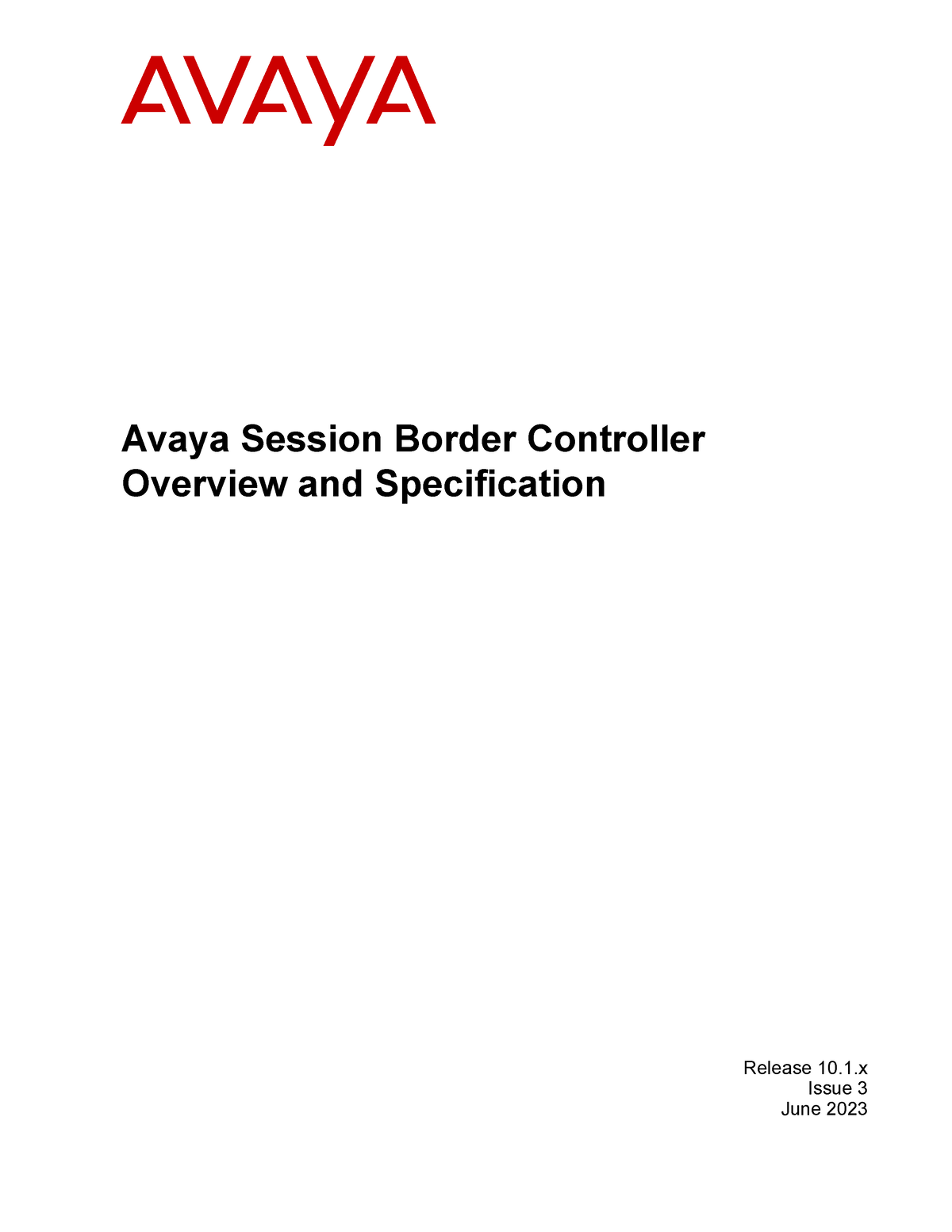 Avaya SBC Overview And Specification - Avaya Session Border Controller ...