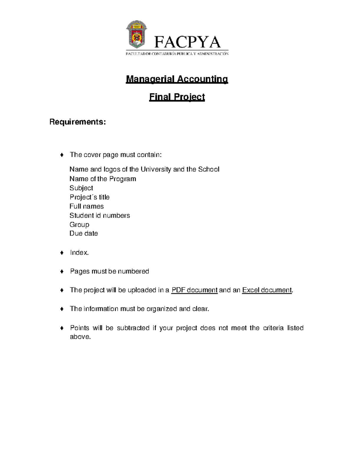 Managerial Accounting - Final Project - Managerial Accounting Final ...