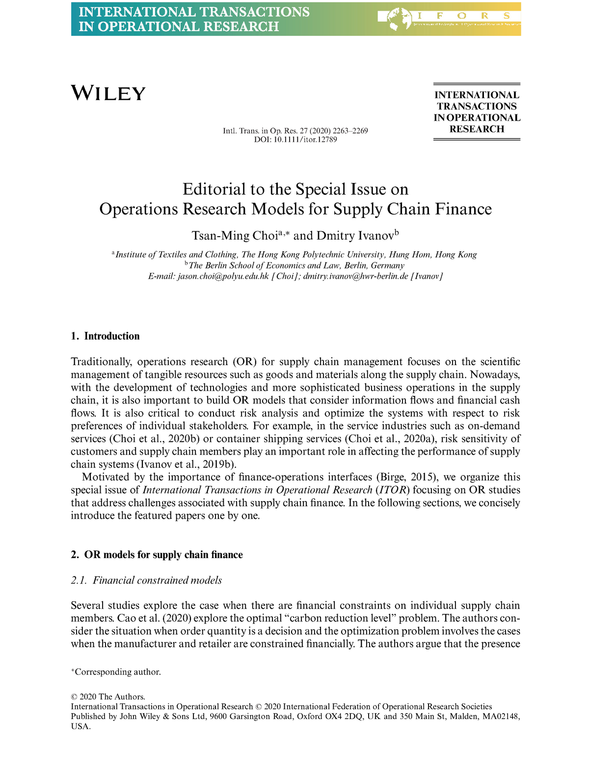 international transactions in operational research