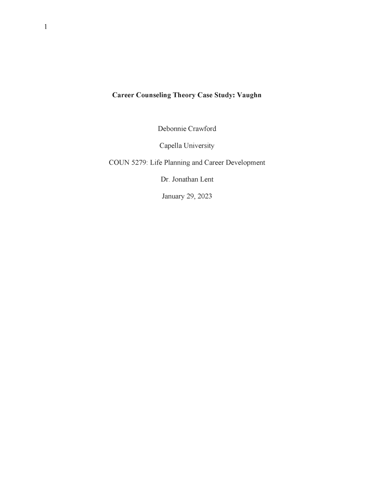 career counseling theory case study