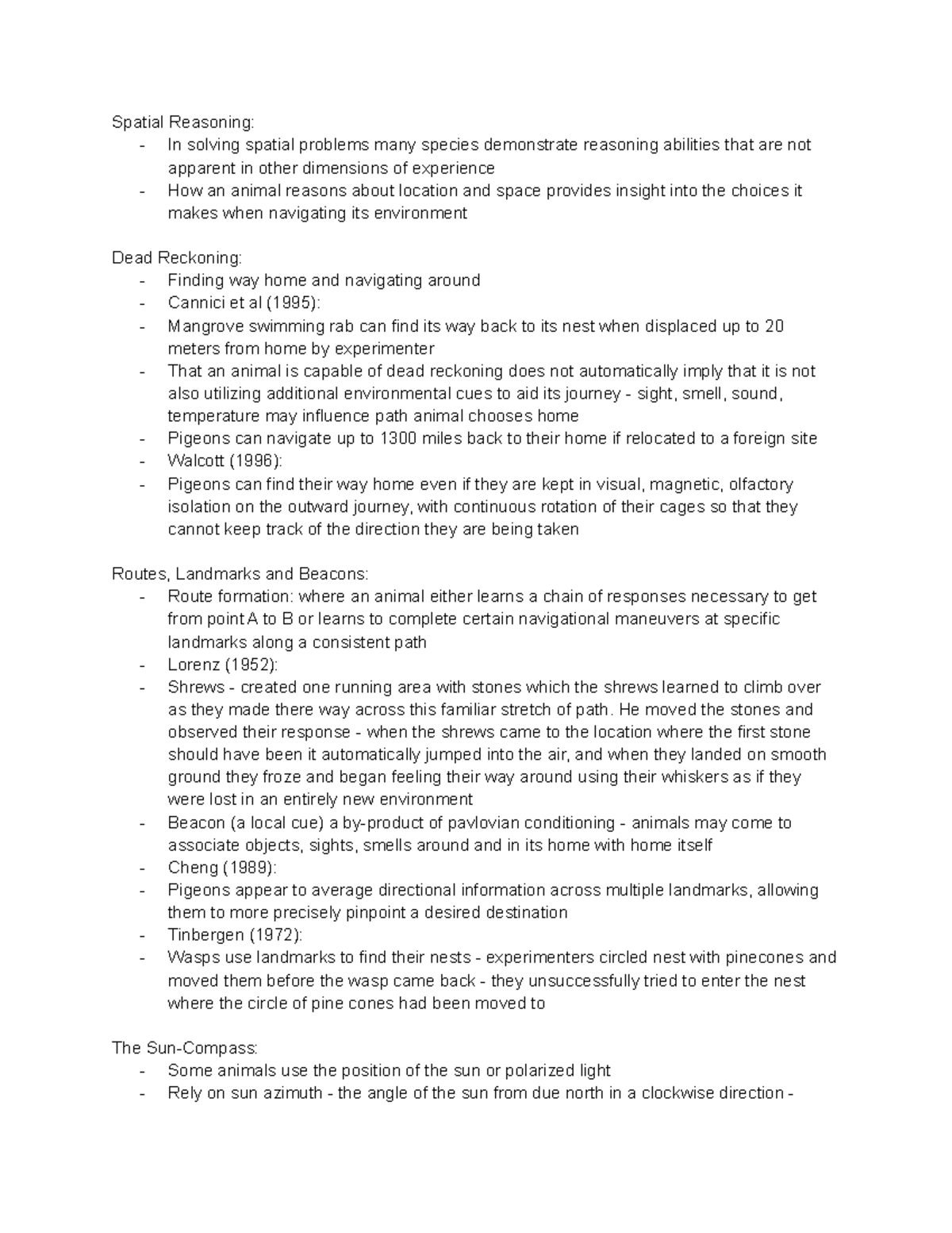 PSYC2023 Week 7 reading Navigation - Spatial Reasoning: - In solving ...