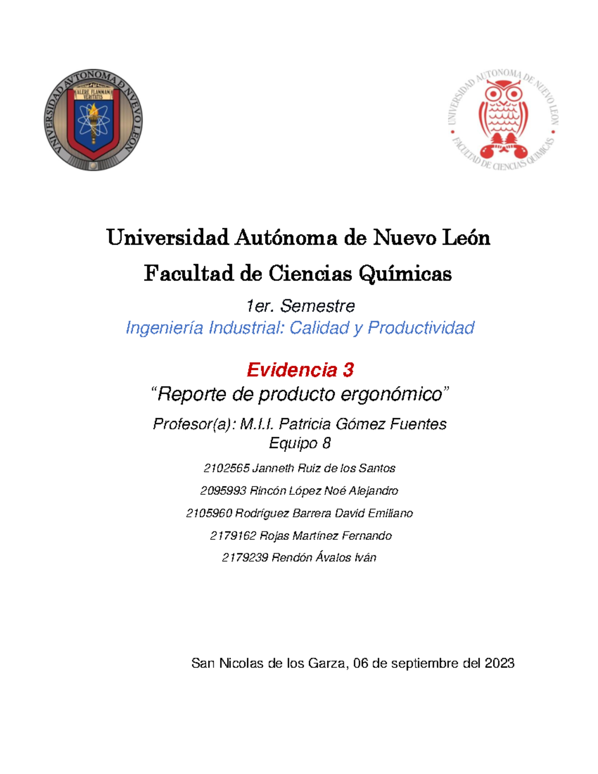 Evidencia 3 - Universidad Autónoma de Nuevo León Facultad de Ciencias ...