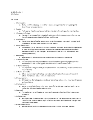 Chapter 10 Worksheet - Unit 2: Chapter 10 Criminology Key Terms 1 ...