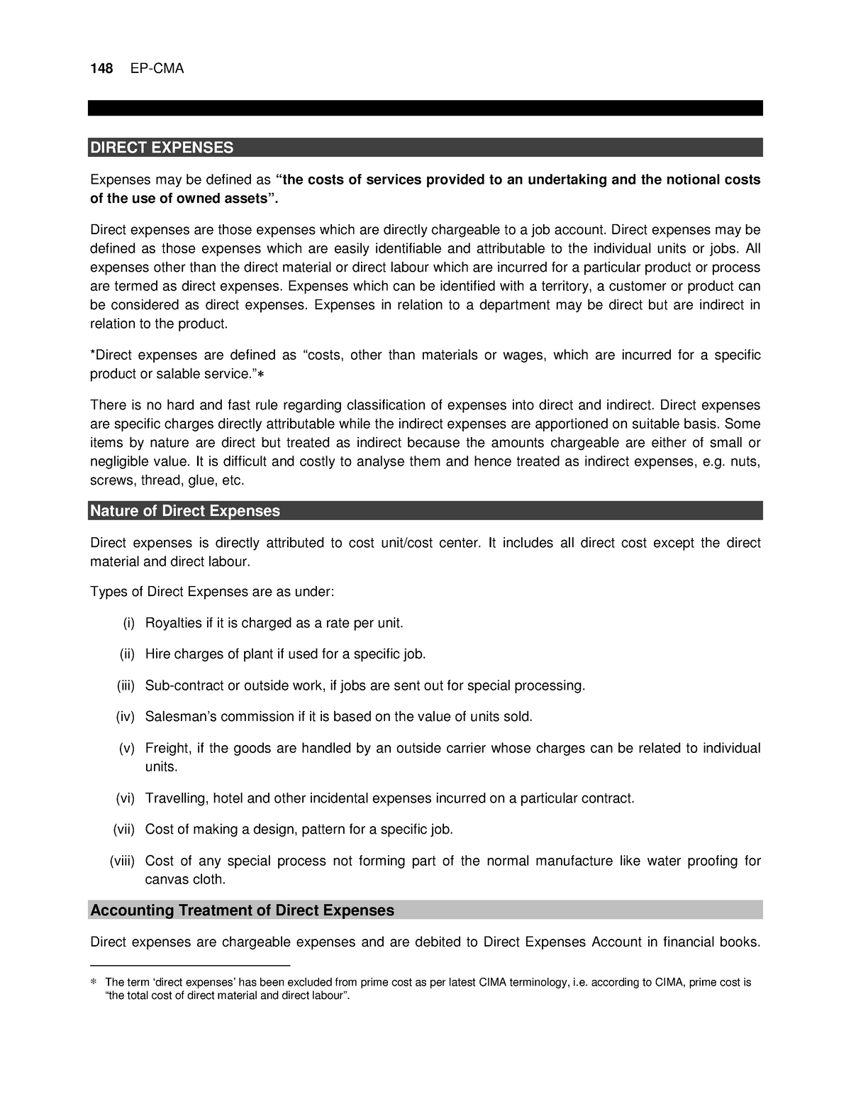 cost-accounting-direct-and-indirect-expenses-148-ep-cma-direct