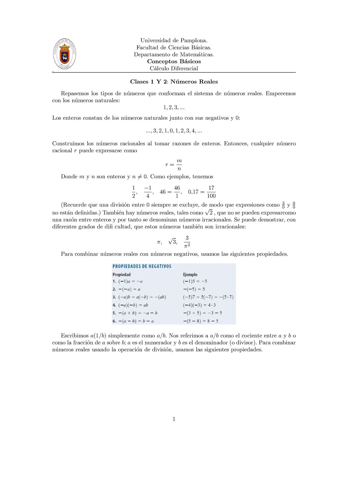 Precalculo - Estudio - Universidad De Pamplona. Facultad De Ciencias B ...