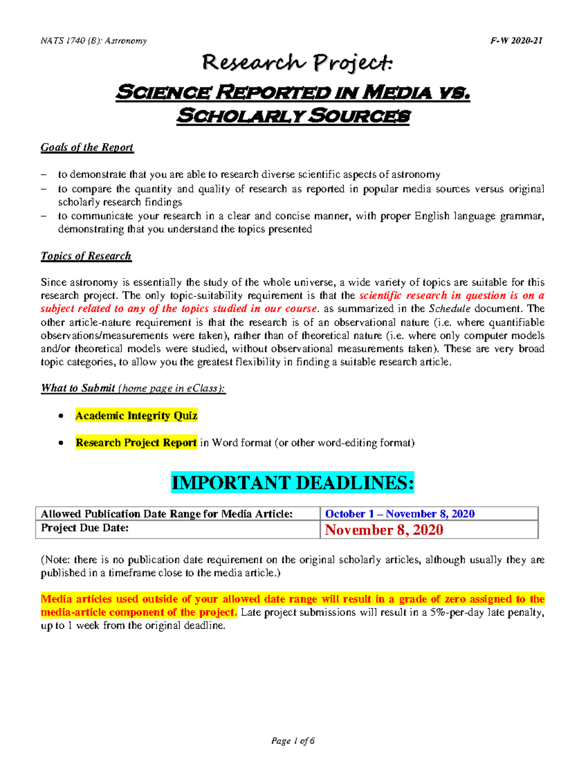 NATS 1740 - Research Project - R Reesseeaarrcchh PPrroojjeecctt ...