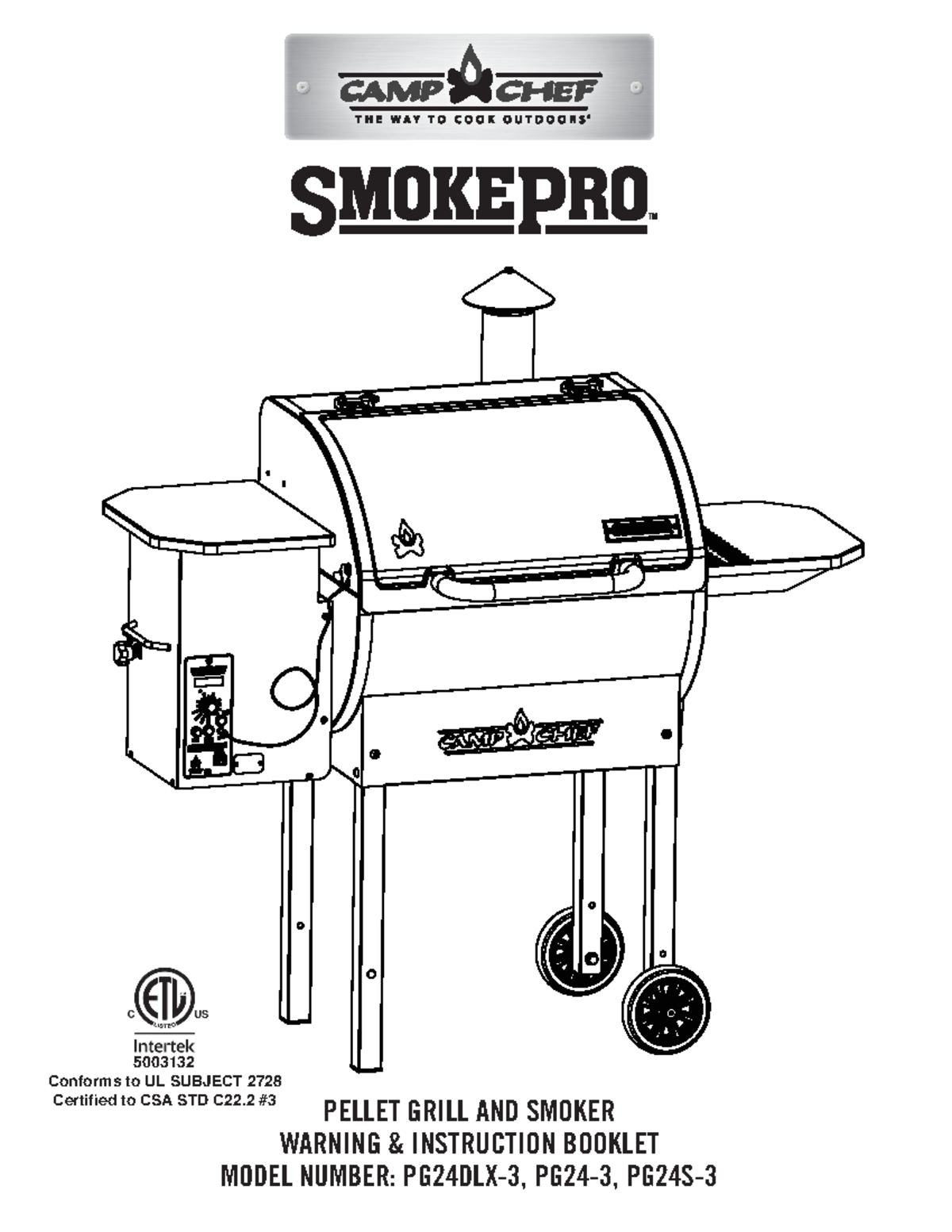 PG24 Manual PELLET GRILL AND SMOKER WARNING & INSTRUCTION BOOKLET