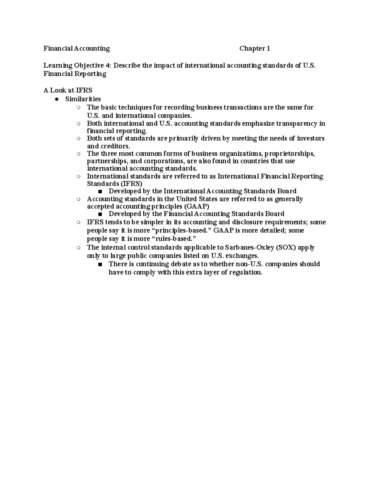 Financial Accounting - Lecture Notes From Chapter 1 - Financial ...