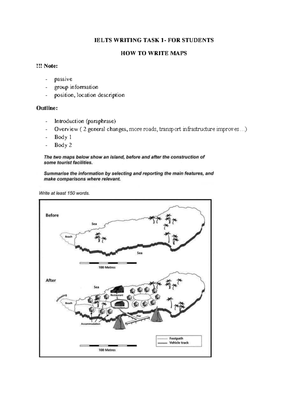 MAPS - IELTS - IELTS WRITING TASK 1- FOR STUDENTS HOW TO WRITE MAPS ...