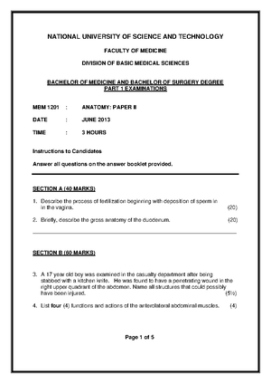 MBM12012 01306 Anatomy - Paper II