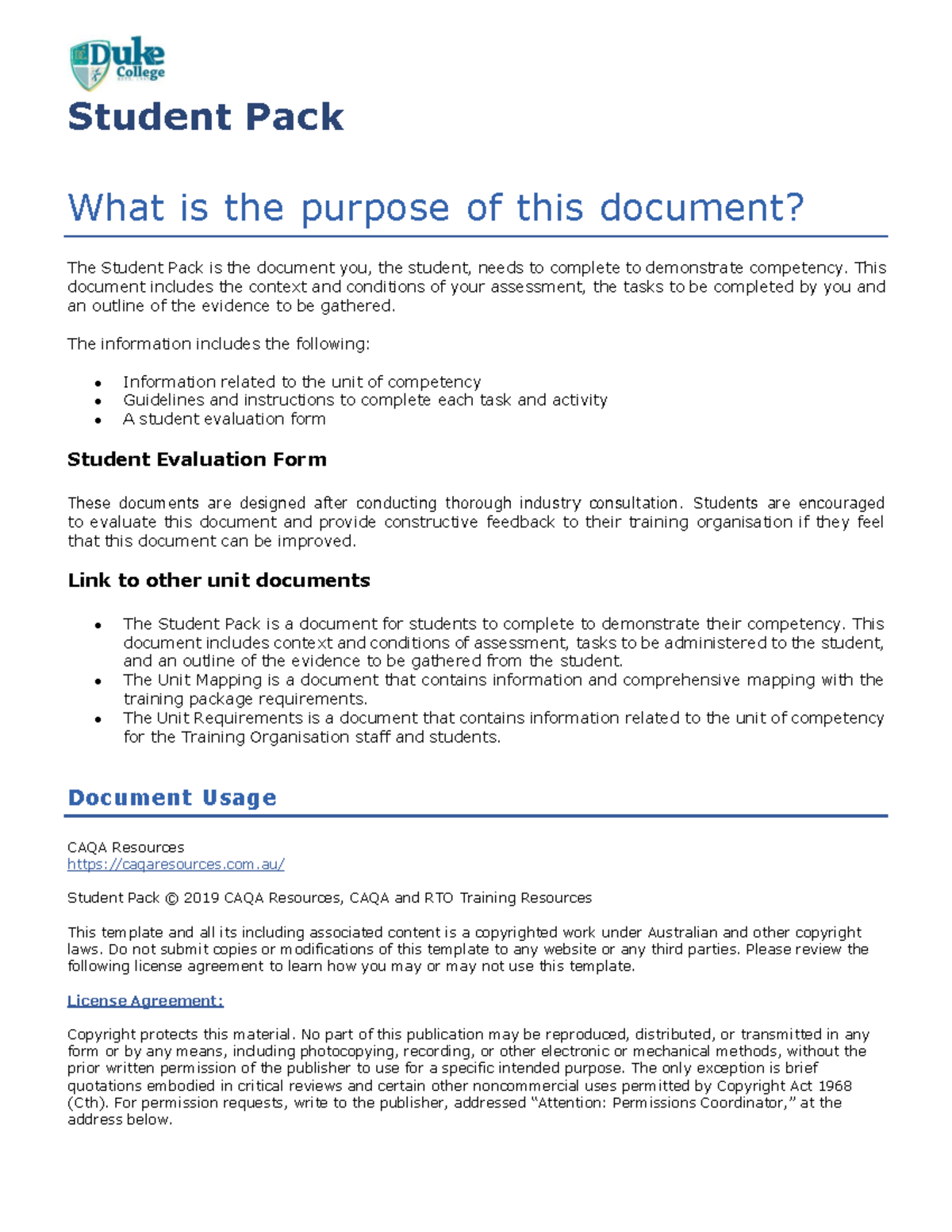 Cpccwf 3007 Student pack V10.0 - Student Pack What is the purpose of ...