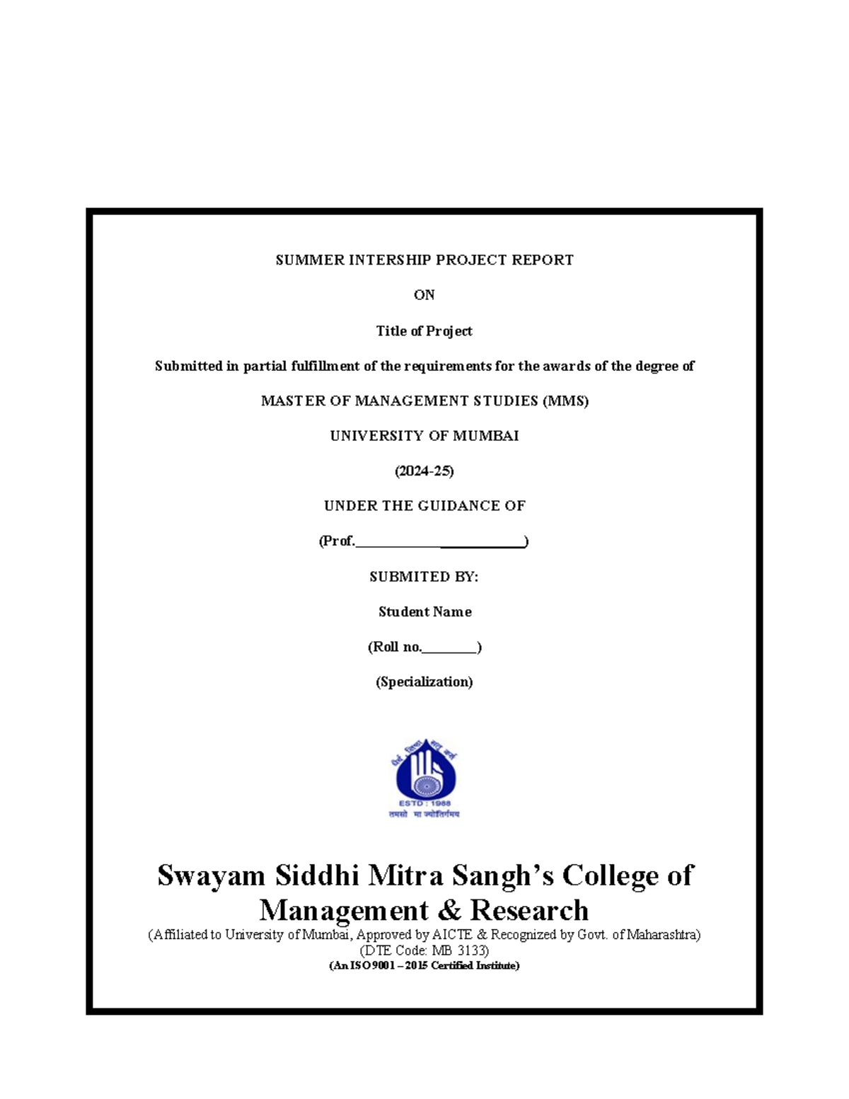 SIP Format 24-25 - SIP porject - SUMMER INTERSHIP PROJECT REPORT ON ...