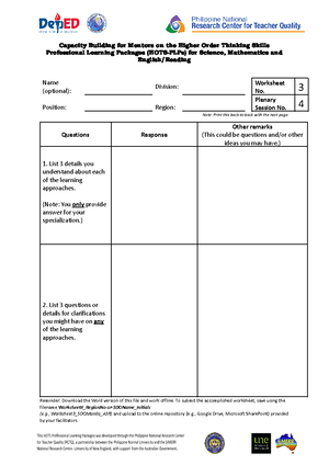 EDUC 50 Reviewer - 1 Module 4 Kohlberg’s Stages of Moral Development ...