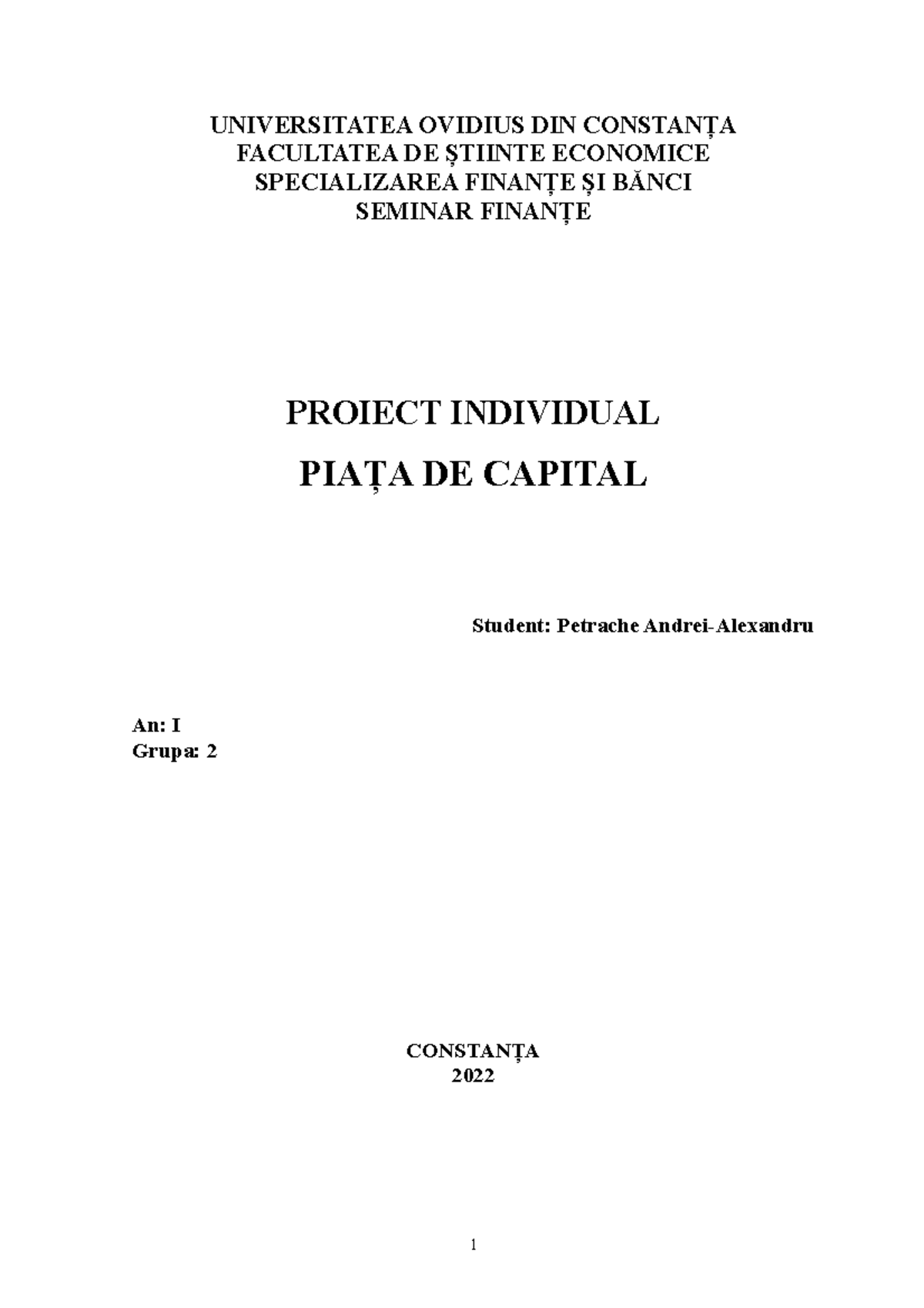 Piata de capital UNIVERSITATEA OVIDIUS DIN CONSTANȚA FACULTATEA DE