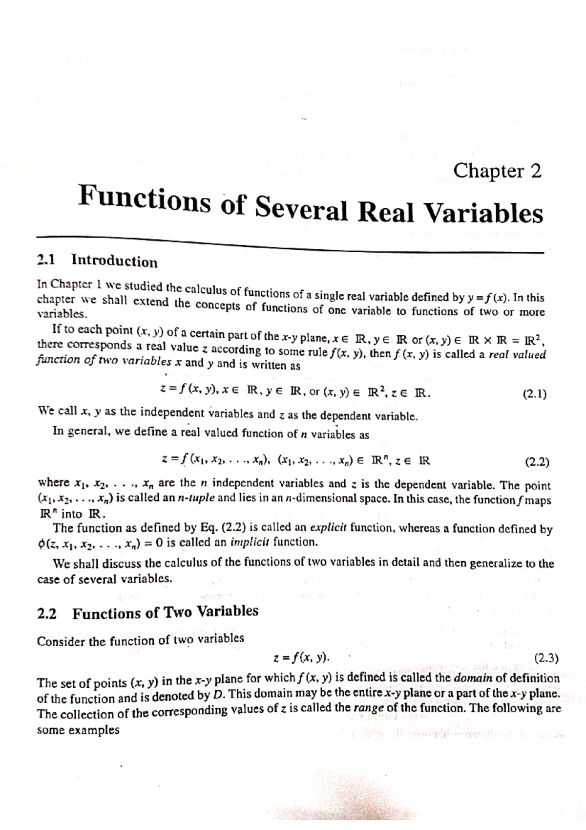 (RK JAIN) Functions OF Several REAL Variables - Chapter 2 Functions of ...