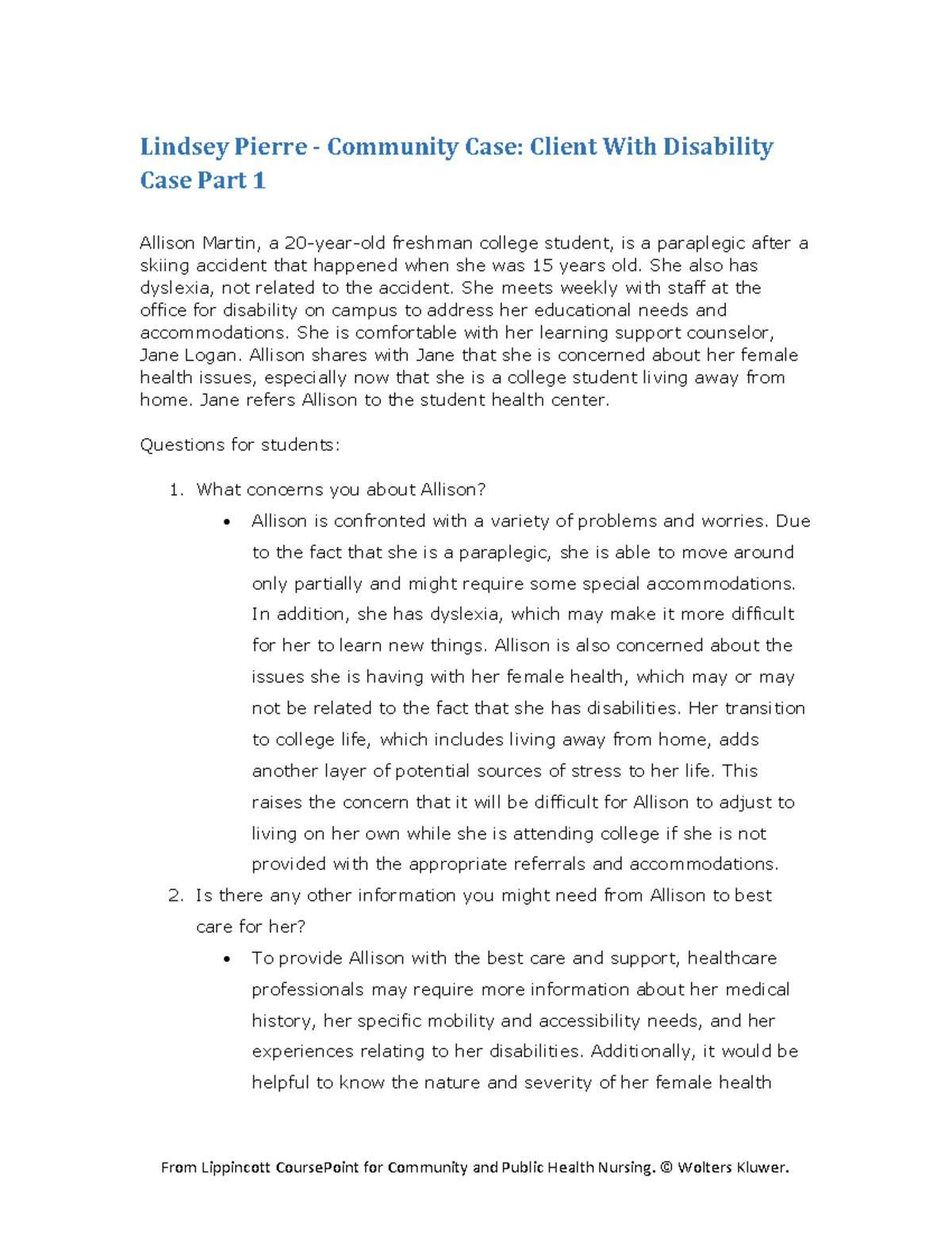 disability case study examples pdf