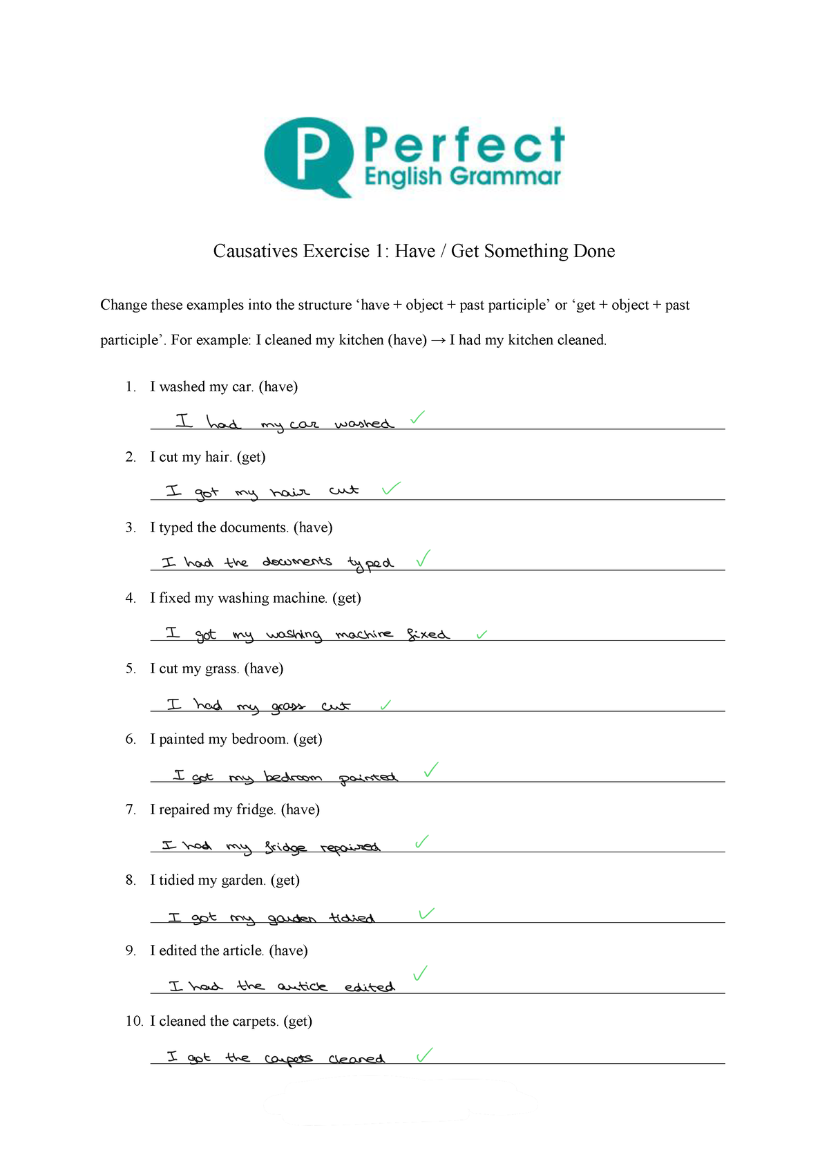 Causatives-exercise-1 - May Be Freely Copied For Personal Or Classroom ...