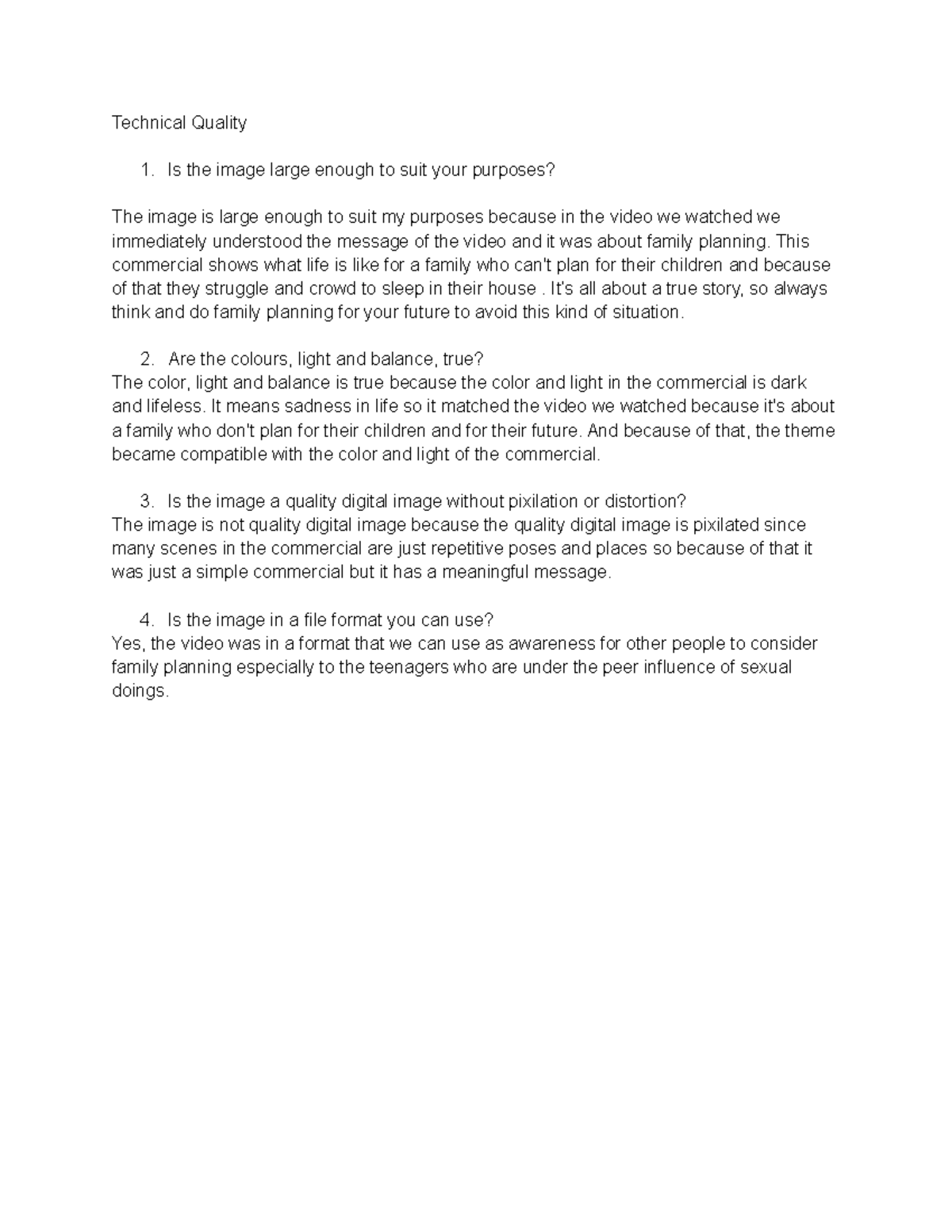 Technical-Quality - This is a guide to making an essay - Technical ...