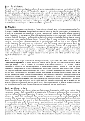 La Nausea - Jean-paul Sartre - Jean-Paul Sartre LA NAUSEA Foglio senza data  La miglior cosa sarebbe - Studocu