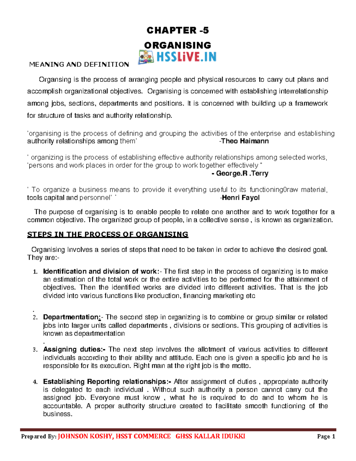 Hsslive-XII -BS chapter 5 -Organising-signed - CHAPTER - ORGANISING ...