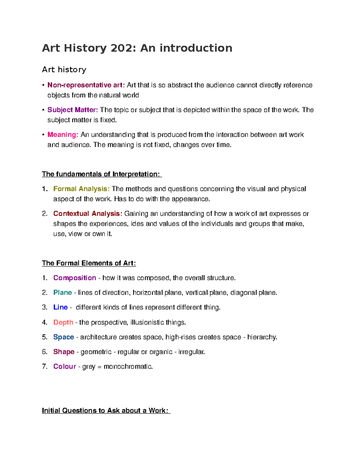 Art History 202 - Art History 202: An Introduction Art History Art: Art ...