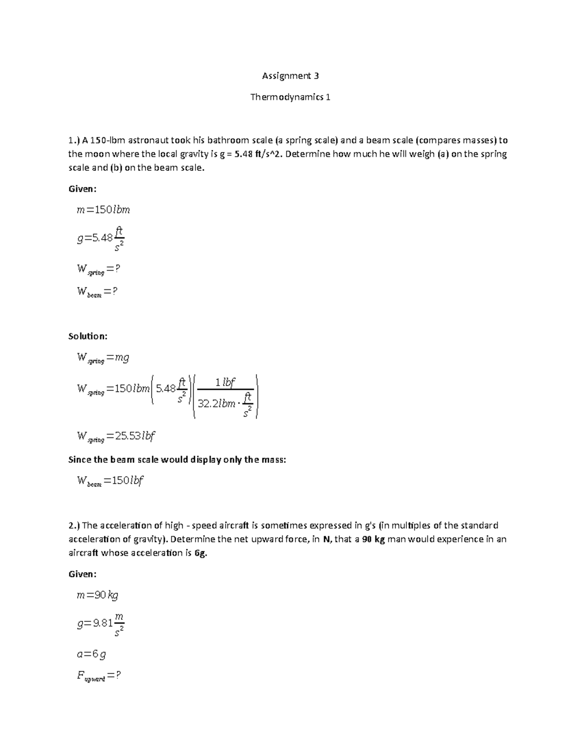 Assignment 3 Thermodynamics Problem Solving Pangsu Studocu