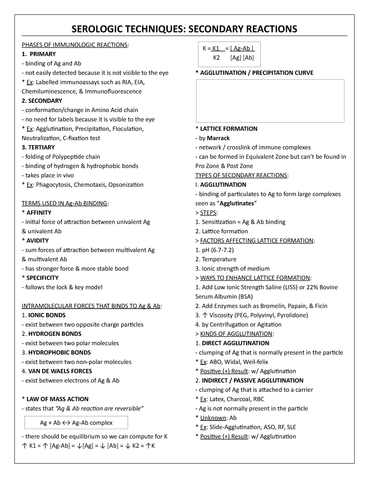 IMS- Finals - SEROLOGIC TECHNIQUES: SECONDARY REACTIONS PHASES OF ...