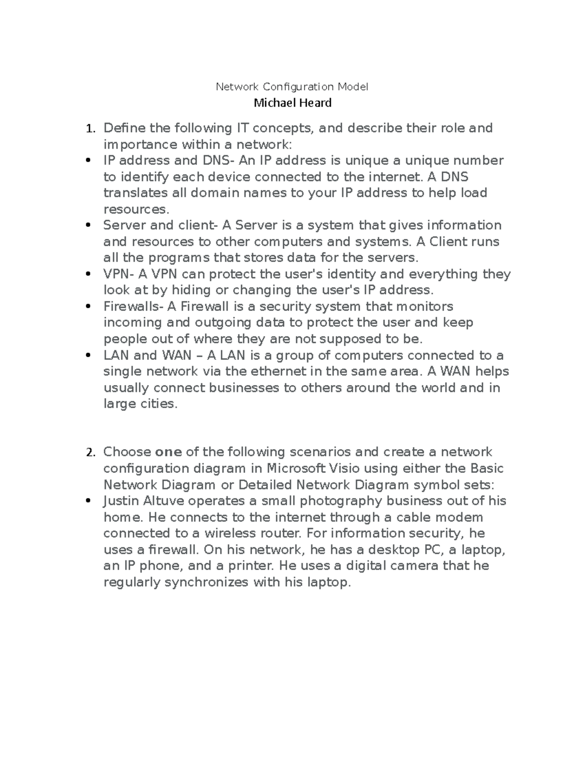 Network config Model - Network Configuration Model Michael Heard Define ...