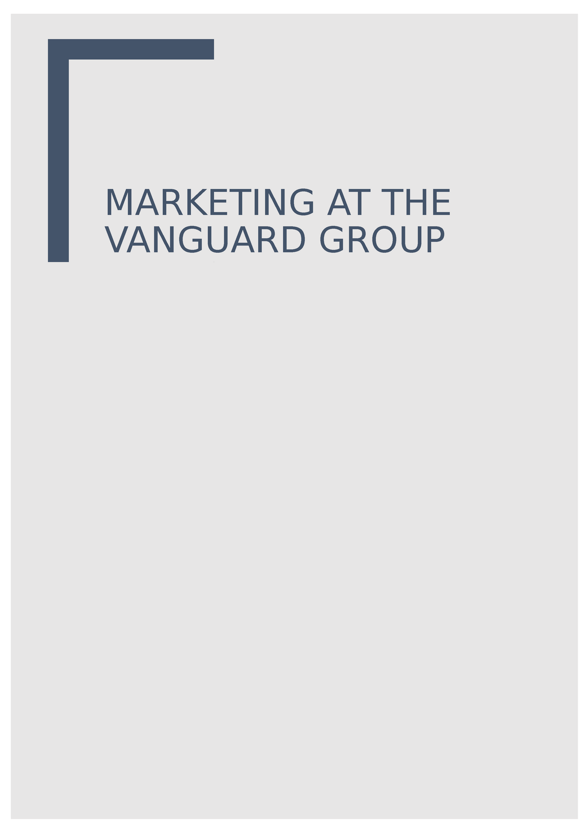 vanguard case study analysis