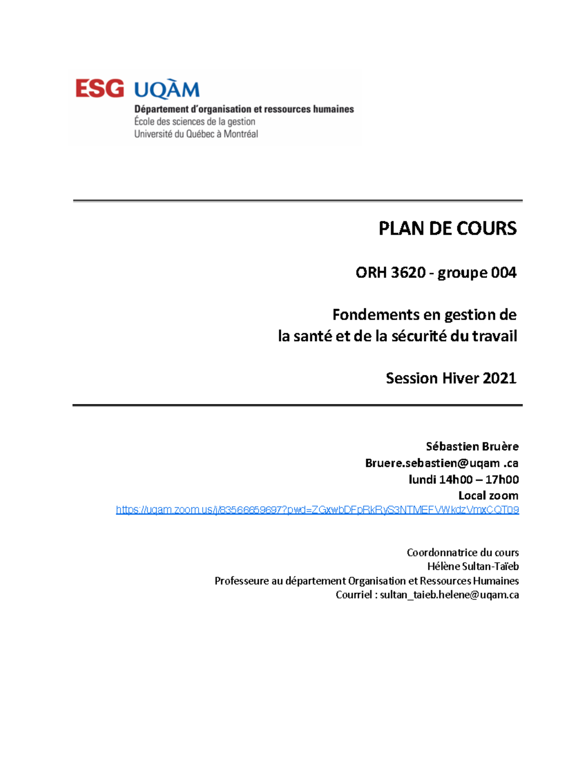 ORH3620 - Plan De Cours - PLAN DE COURS ORH 3620 - Groupe 004 ...