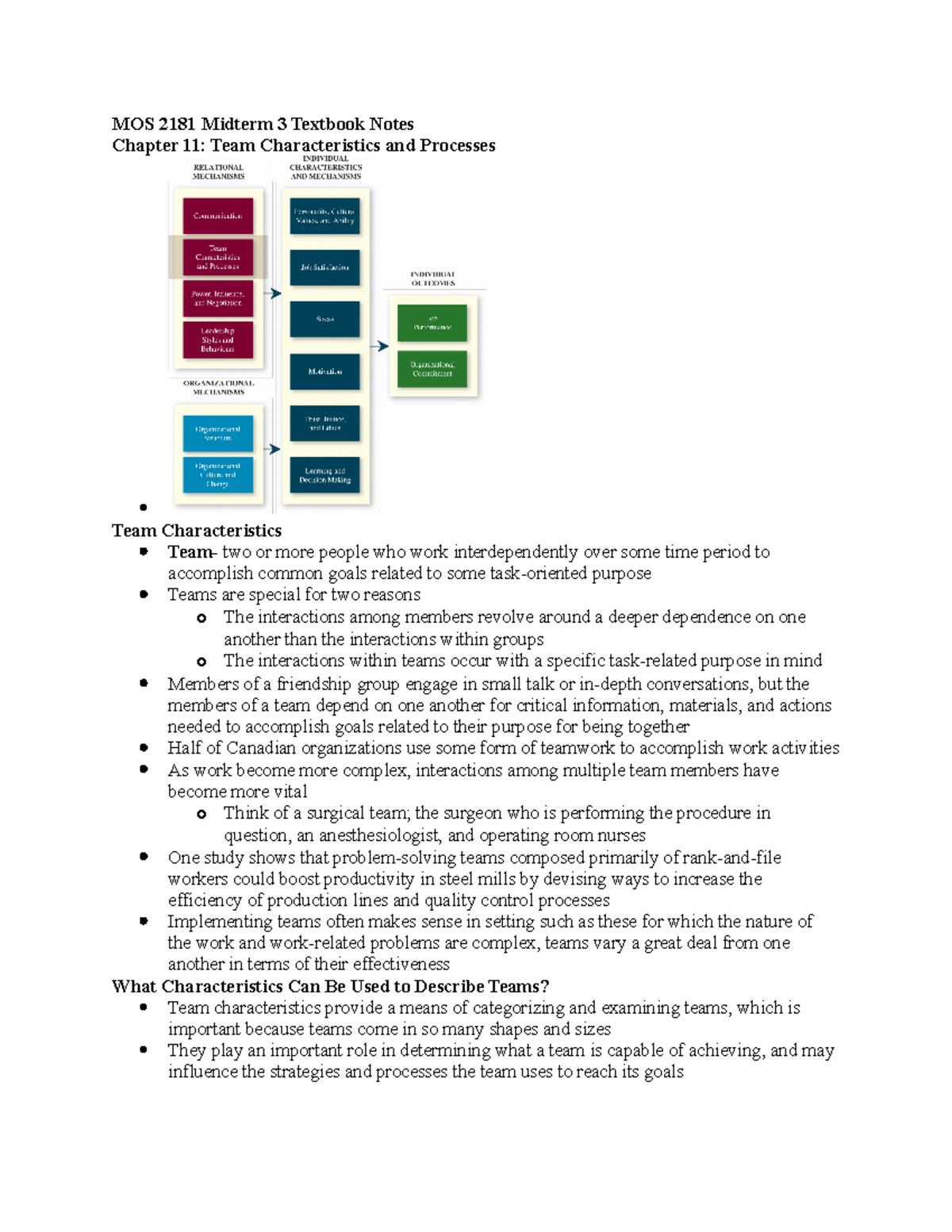 MOS 2181 Final Exam Textbook Notes 2021/2022 - MOS 2181 Midterm 3 ...
