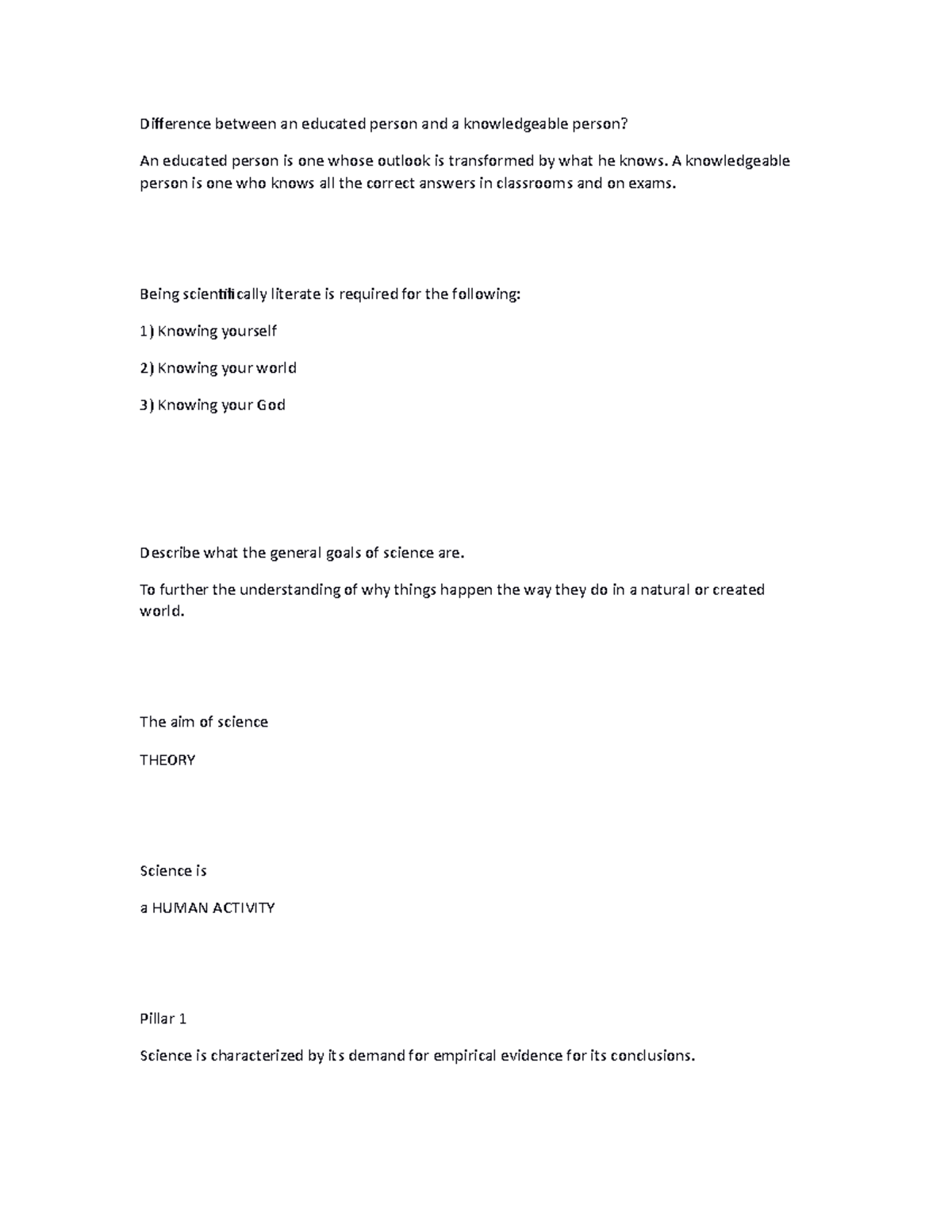 Biology 6 - Bio6 - Difference between an educated person and a ...
