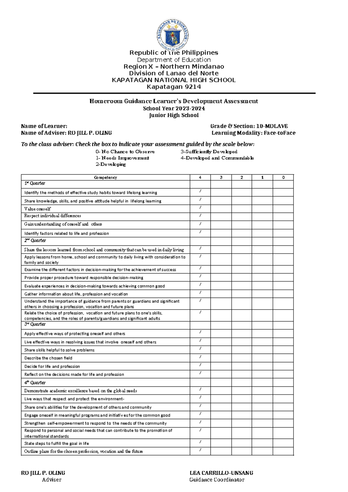 Homeroom-Guidance-Learners-Development-Assessment adjusted - Republic ...