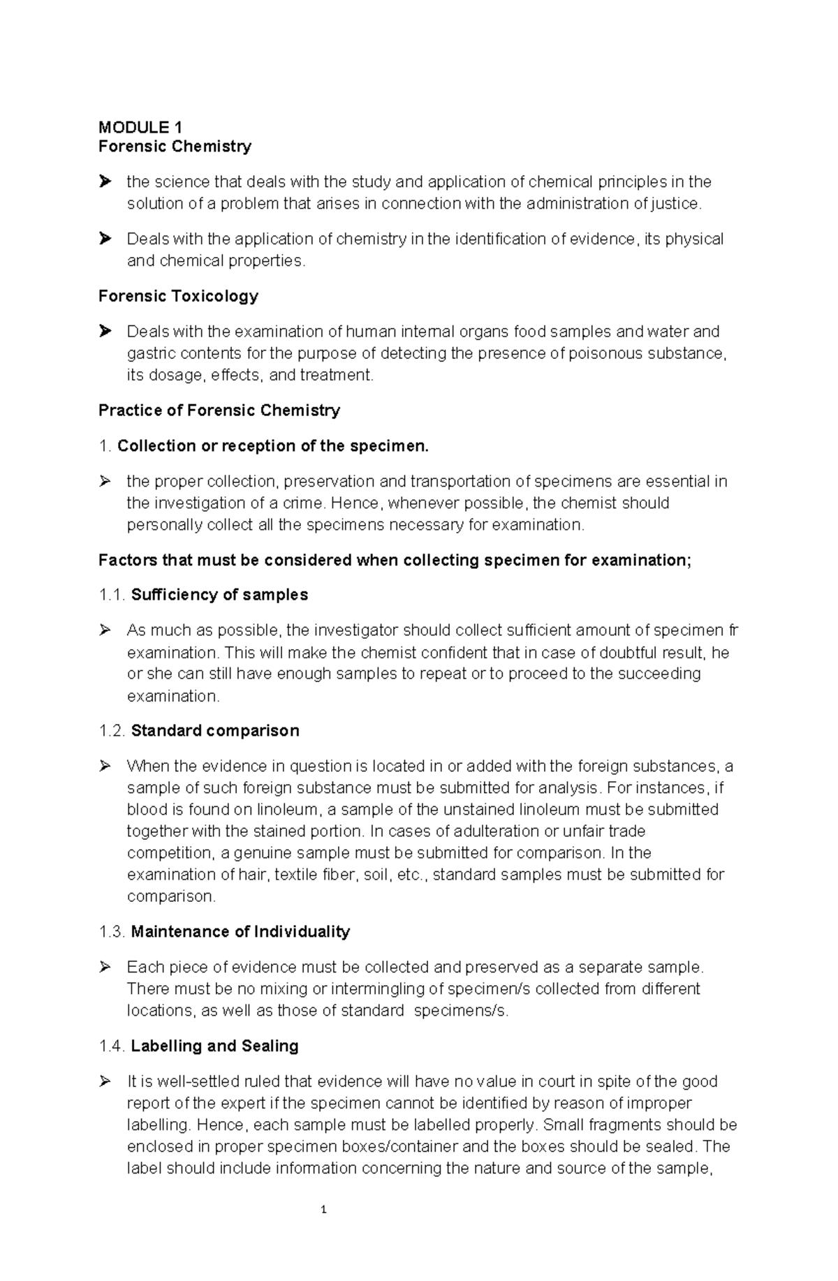 Forensic-3-3 - CRIMINOLOGY REVIEWER - MODULE 1 Forensic Chemistry The ...