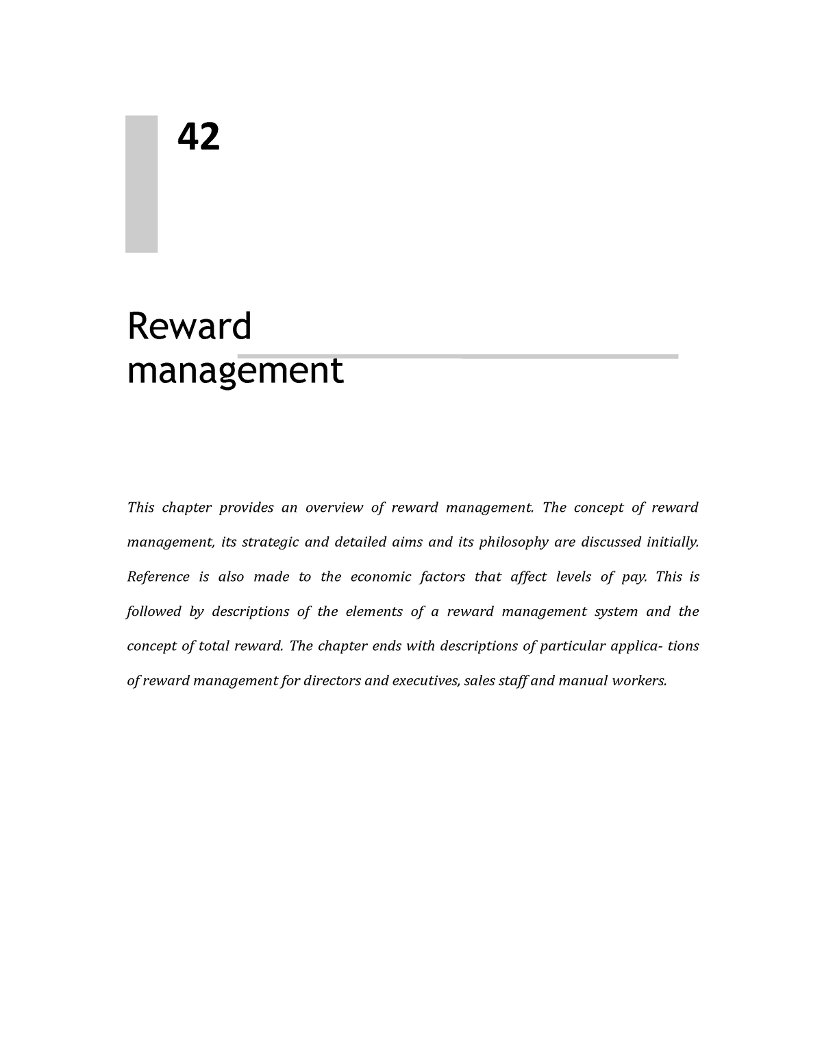 solved case study on reward management
