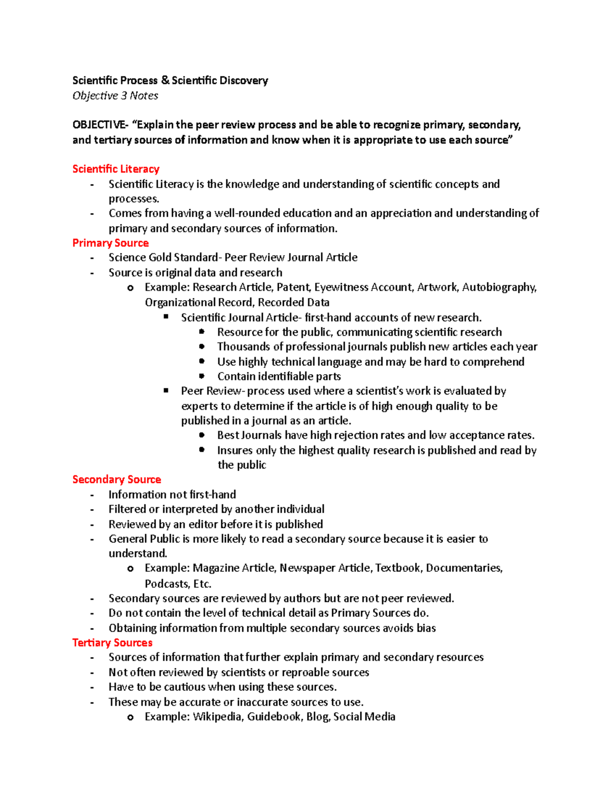 Scientific Process- ENR Obj 3 - Scientific Process & Scientific ...