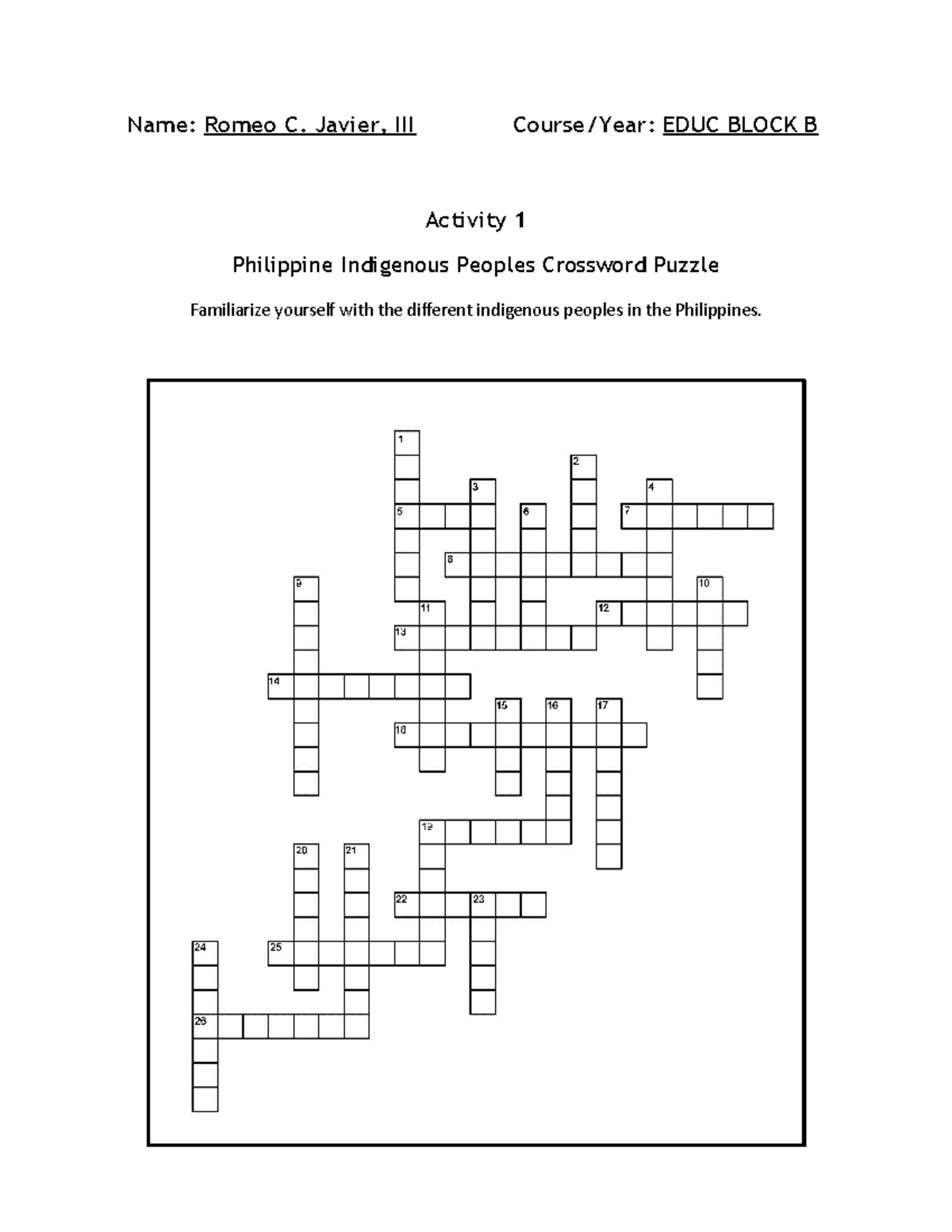 Solve The Saga: Epic Indigenous Crossword!