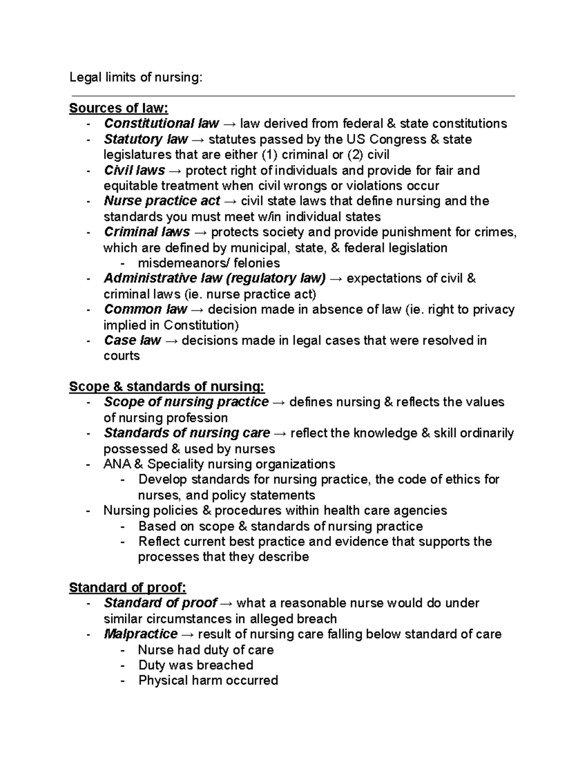 quiz-overview-lecture-notes-12-14-legal-limits-of-nursing-sources