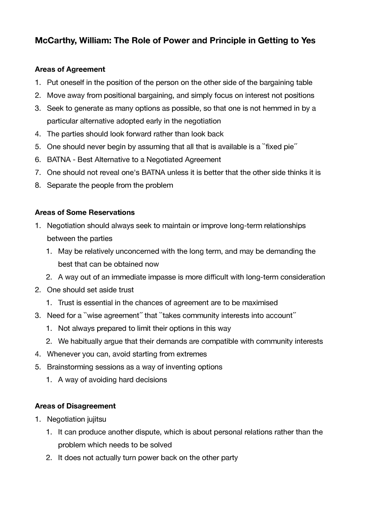 mccarthy-summary-the-role-of-power-and-principle-in-getting-to-yes