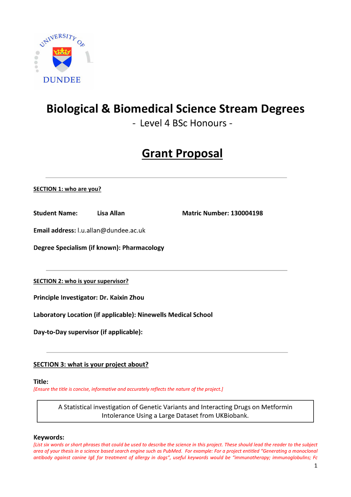 research proposal biomedical sciences