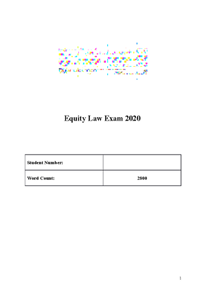 PART B - (Essay) Equity Will Not Assist A Volunteer[ 2242] - Equity And ...