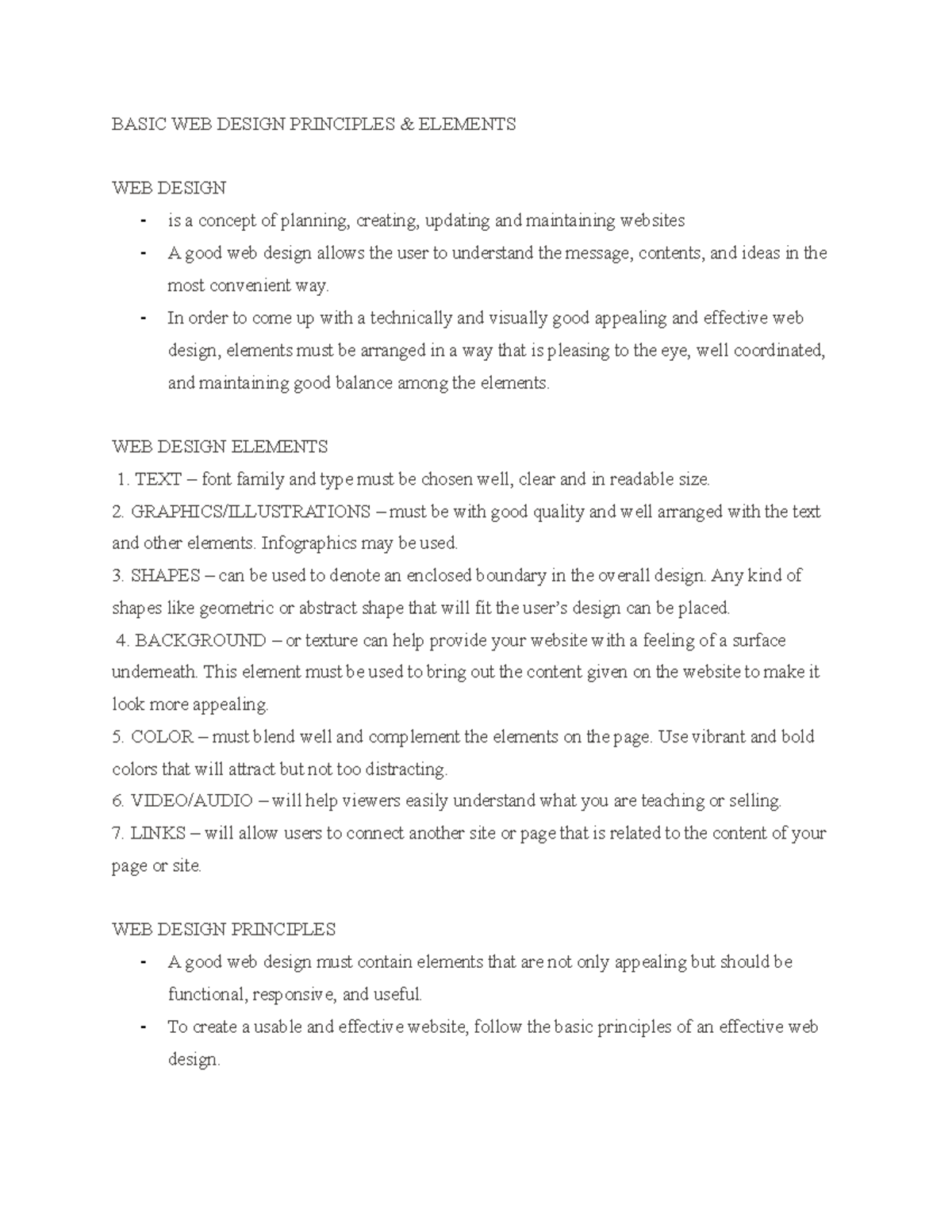 Basic WEB Design Principles - BASIC WEB DESIGN PRINCIPLES & ELEMENTS ...