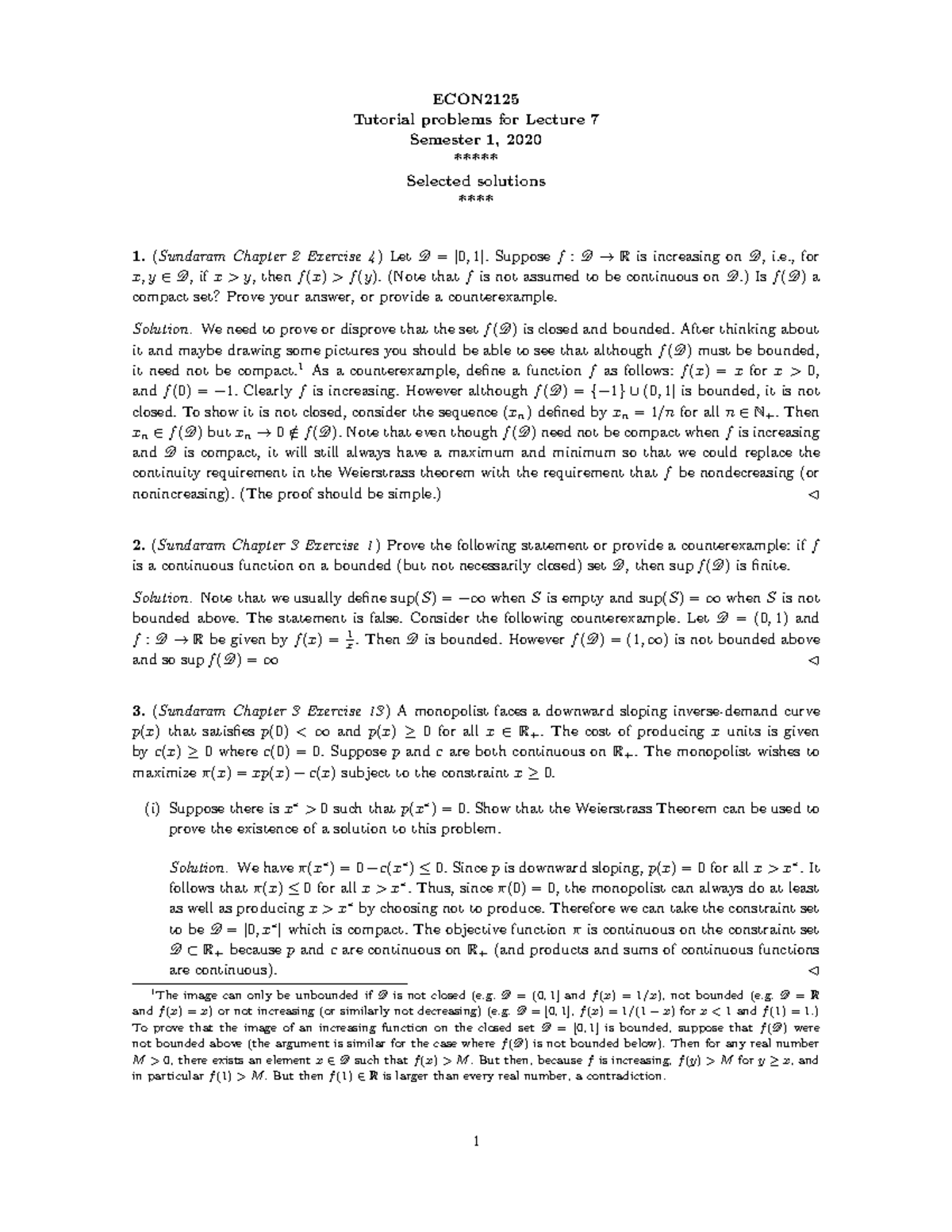 2125 Tutorial 7 Solution - ECON Tutorial problems for Lecture 7 ...