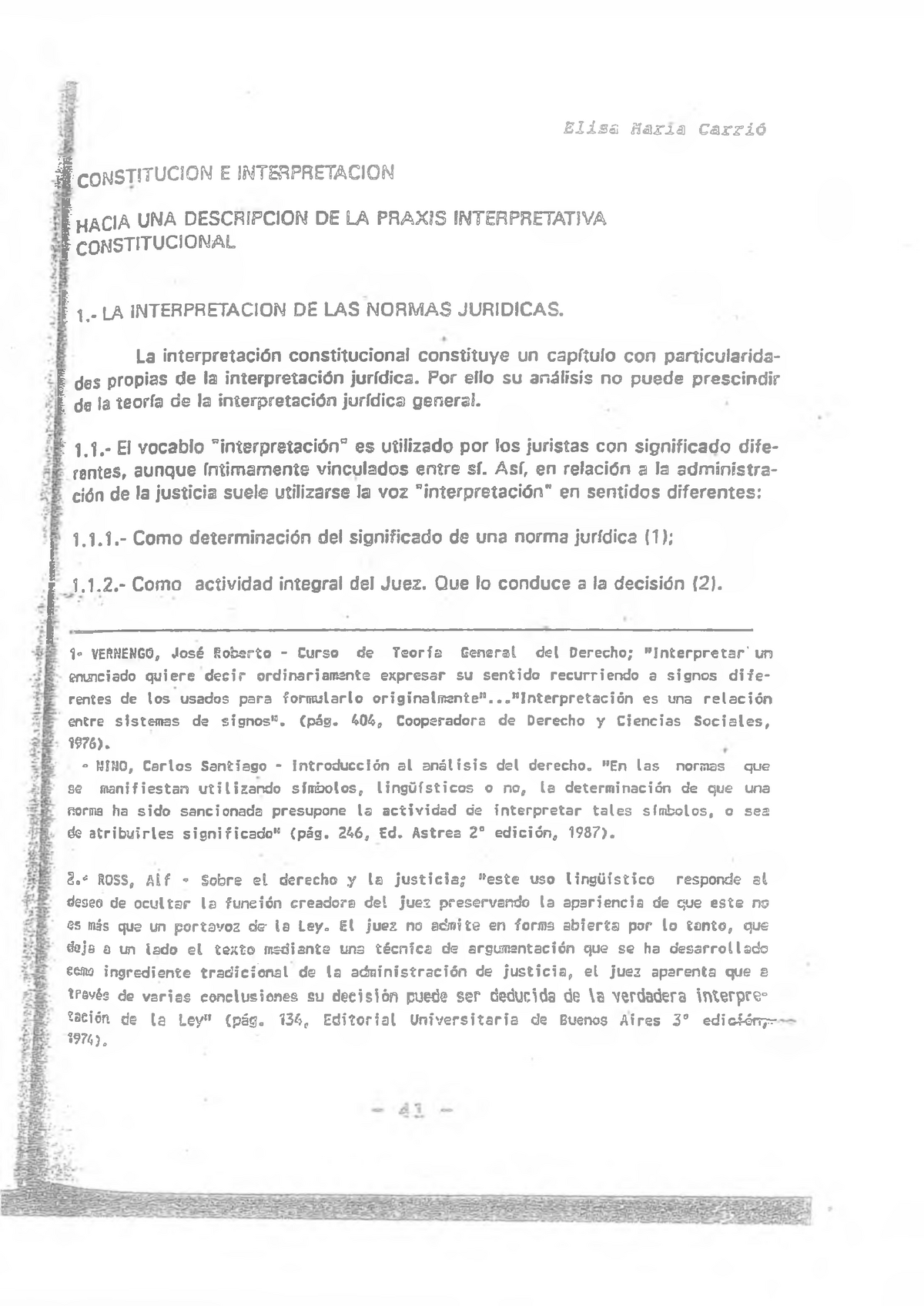 Constitucion E Interpretacion Carrio Elisa M Studocu