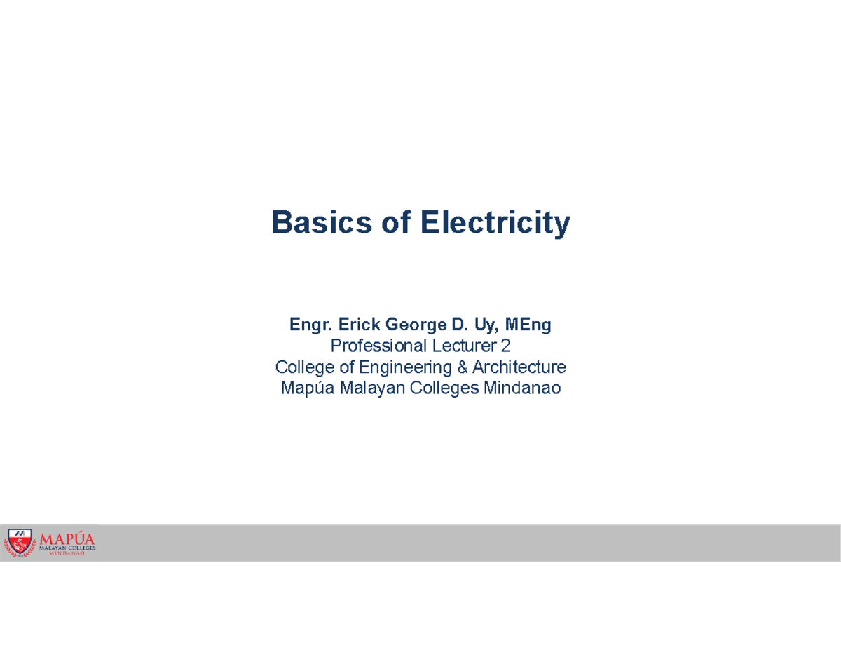 Basics of Electricity basic electrical PDF files Basics of