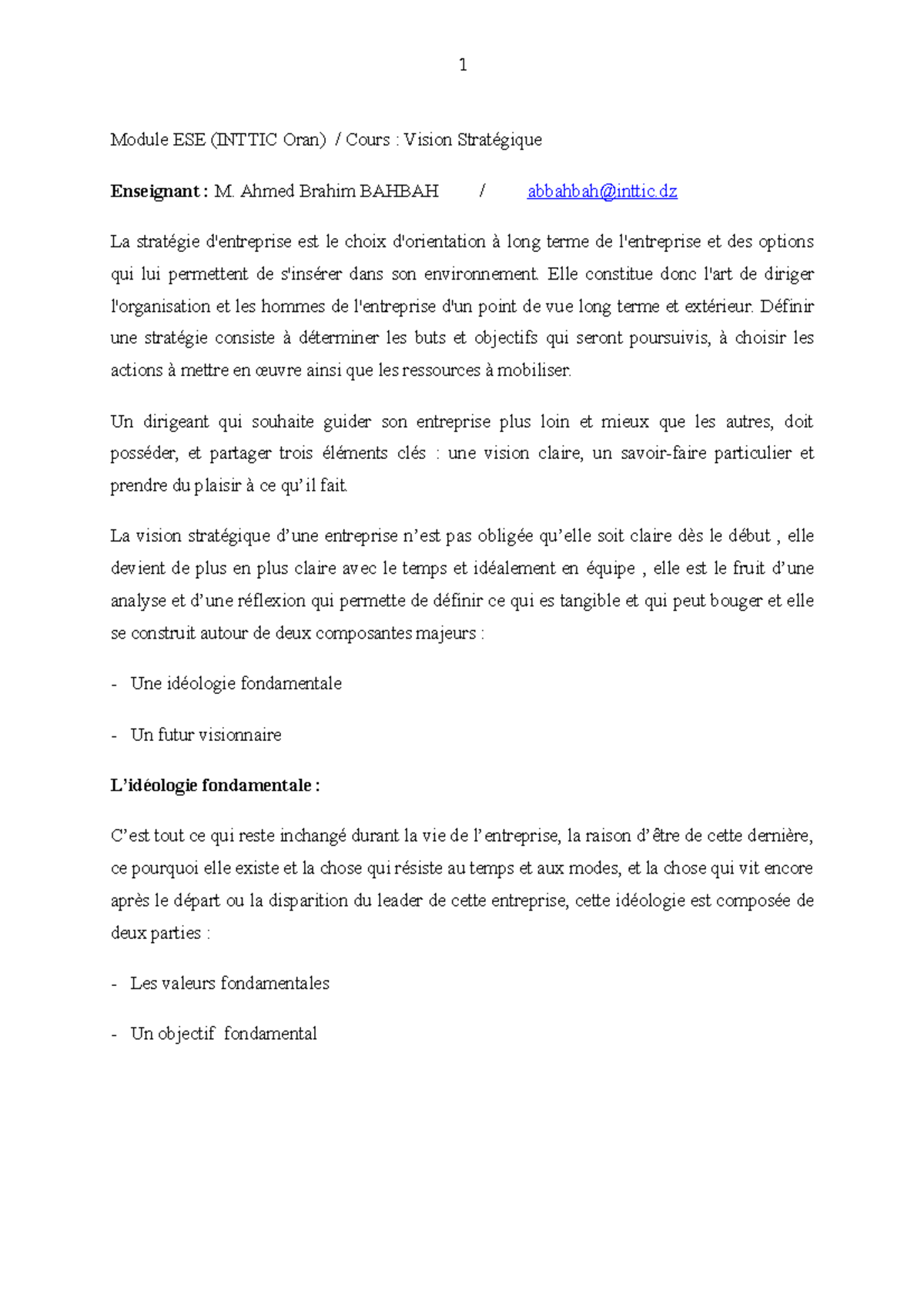 1-Cours ESE - Module ESE - Module ESE (INTTIC Oran) / Cours : Vision ...