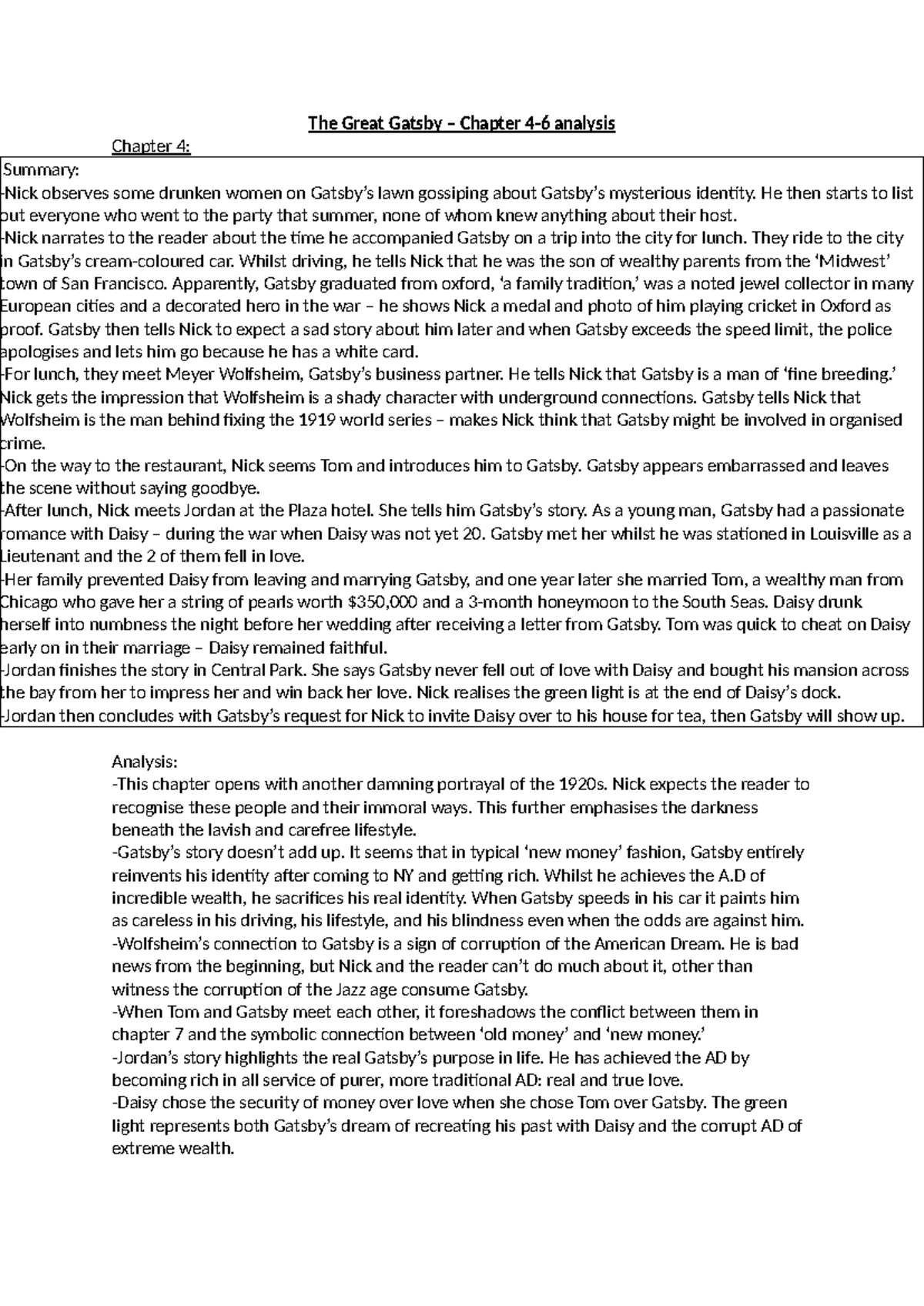 The Great Gatsby Ch 46 The Great Gatsby Chapter 46 analysis