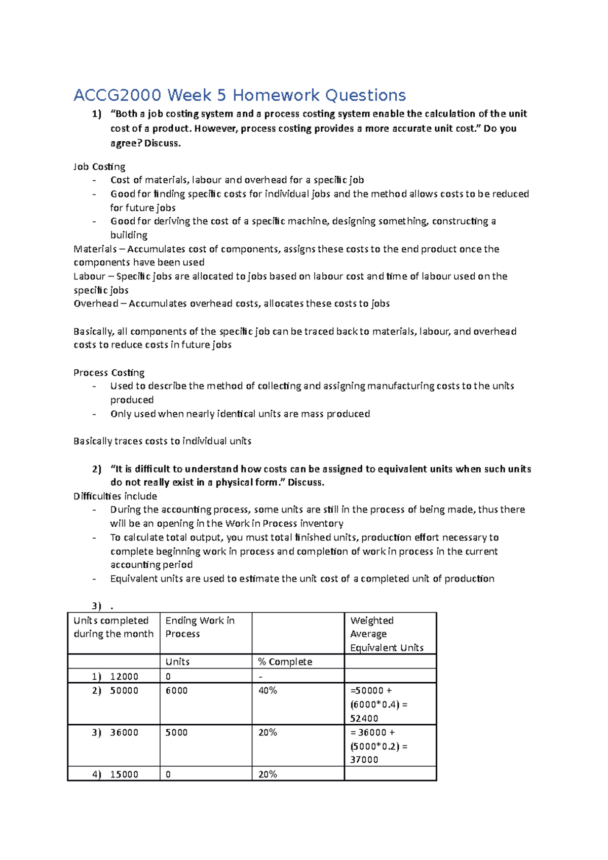 Accg Homework Week 5 - ACCG2000 Week 5 Homework Questions “Both A Job ...